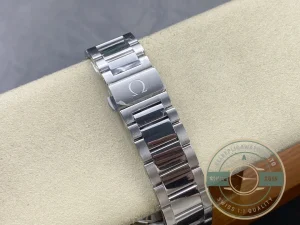 Caseback view showing Co-Axial movement through sapphire crystal