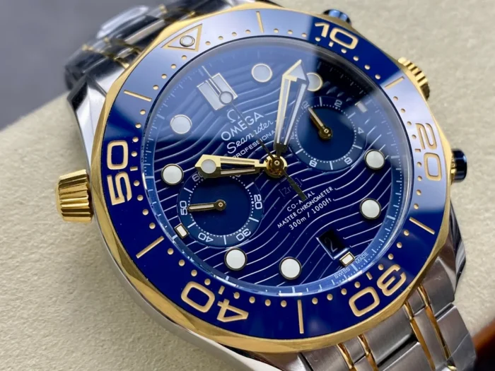 Caseback view showing Co-Axial movement through sapphire crystal