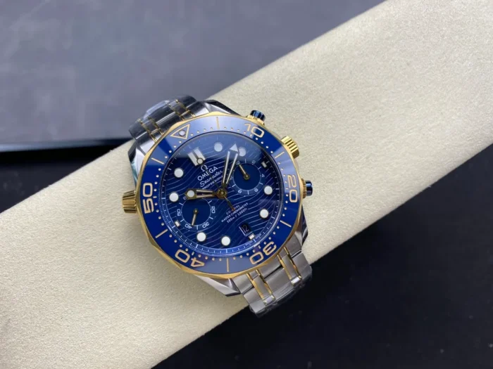 Close-up of steel bezel and dial markers
