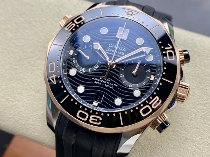 Seamaster 44mm case side profile with crown detail