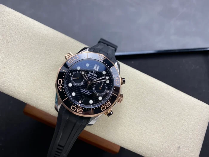 Caseback view showing Co-Axial movement through sapphire crystal