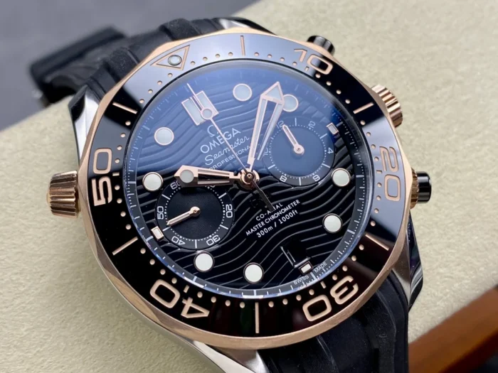 Omega Seamaster Black on wrist in natural lighting