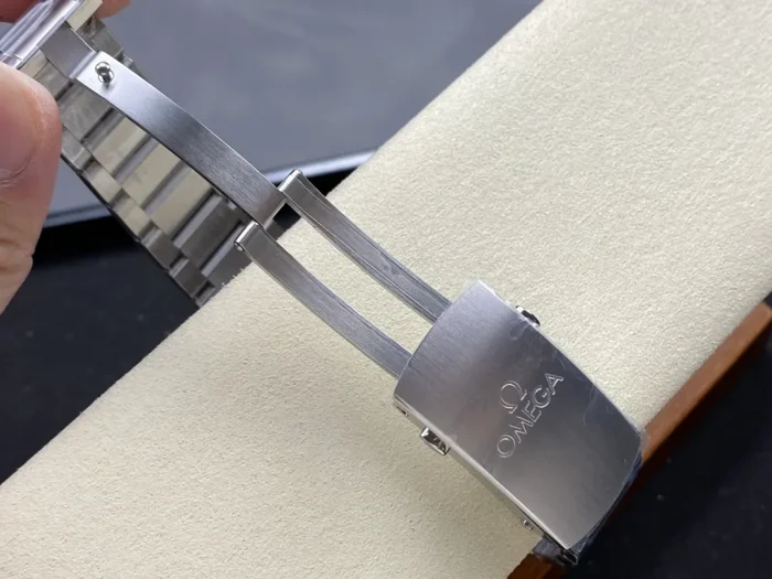 Caseback view showing Co-Axial movement through sapphire crystal