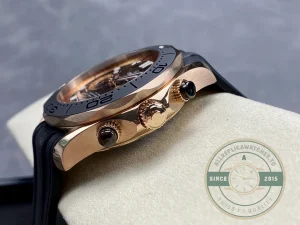 Seamaster 44mm case side profile with crown detail