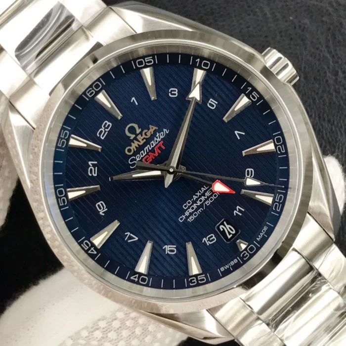 Caseback view showing Co-Axial movement through sapphire crystal