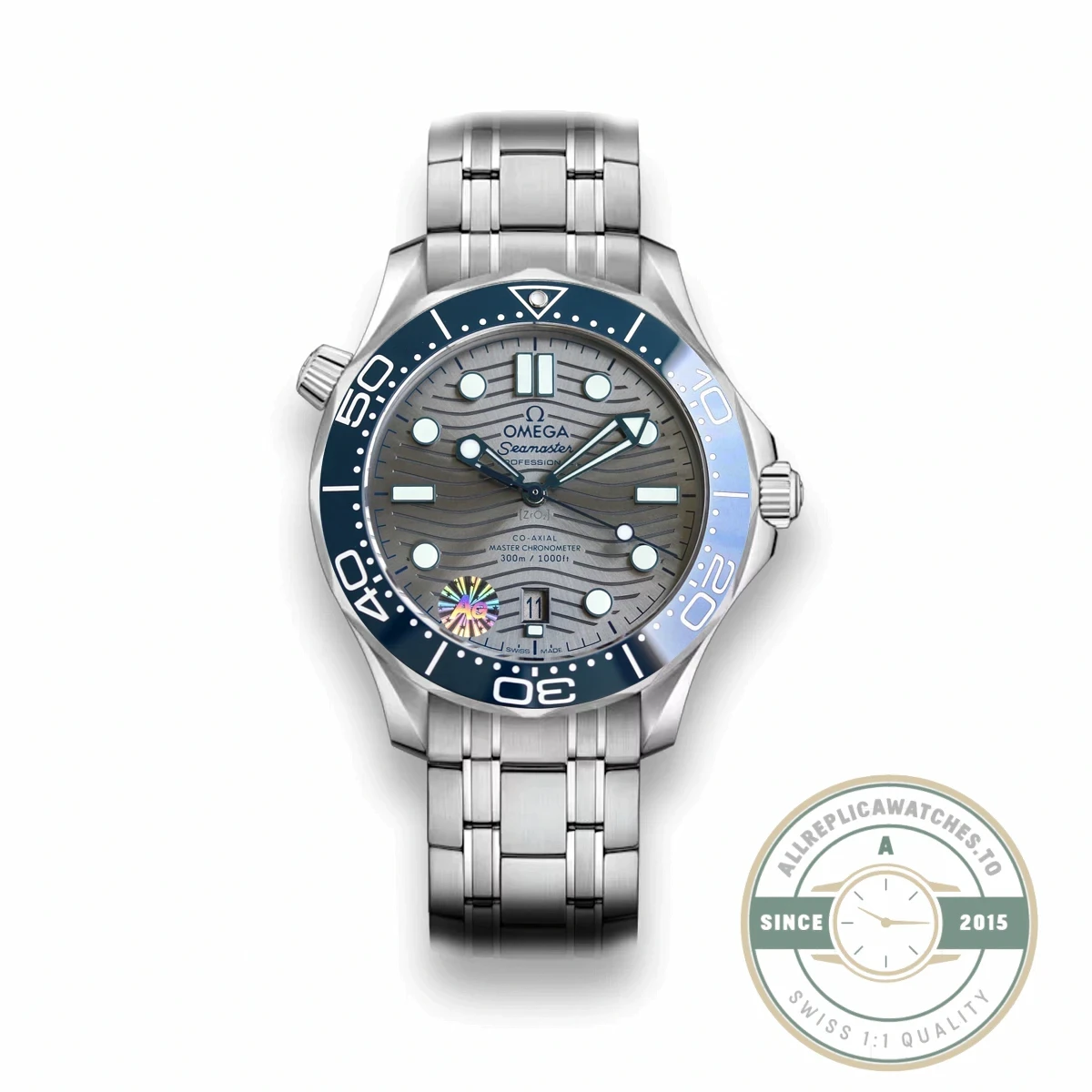 Omega Seamaster Grey dial front view