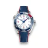 Omega Planet Ocean America's Cup replica 215.32.43.21.04.001, white dial, blue bezel with red START segment