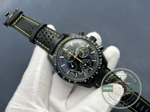 Close-up of ceramic bezel and dial markers