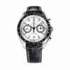 Speedmaster Racing white dial replica 329.33.44.51.04.001, black ringed counters, black bezel, embossed leather strap