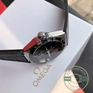 Omega Constellation black dial on wrist