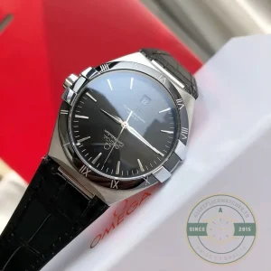 Close-up of dial showing applied markers and date window