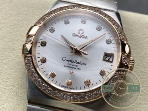 Constellation 38mm case side profile with crown detail