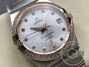 Omega Constellation on wrist in natural lighting