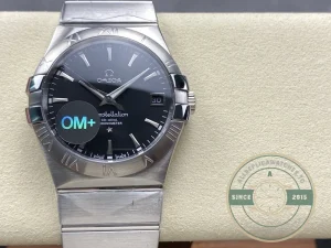 Constellation 38mm case side profile with crown detail