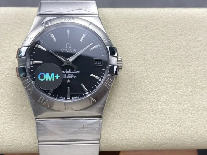 Constellation 38mm case side profile with crown detail