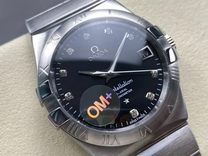 Constellation 38mm case side profile with crown detail
