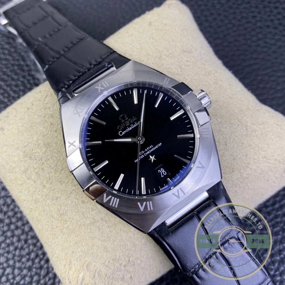 Caseback view showing Co-Axial movement through sapphire crystal