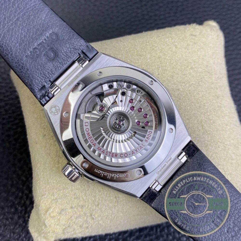 Omega Constellation Black on wrist in natural lighting