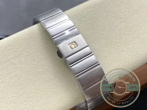 Caseback view showing Co-Axial movement through sapphire crystal