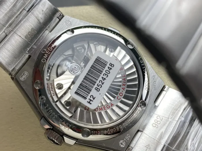 Omega Constellation Blue on wrist in natural lighting