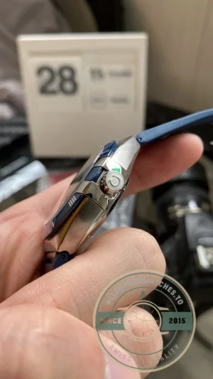 Crown and case finishing detail in studio lighting