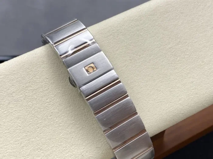Caseback view showing Co-Axial movement through sapphire crystal