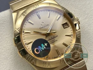 Superclone Omega Constellation Full Gold 38mm 123.50.38.21.08.001 - Budget Luxury Replica Watch
