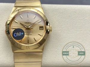 Superclone Omega Constellation Full Gold 38mm 123.50.38.21.08.001 - 1:1 Swiss Replica Watch