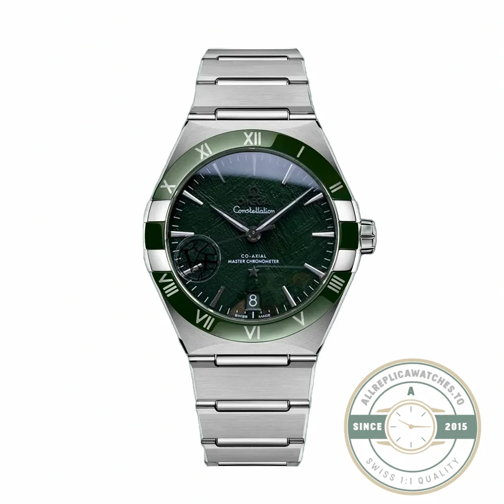 Omega Constellation Green dial front view