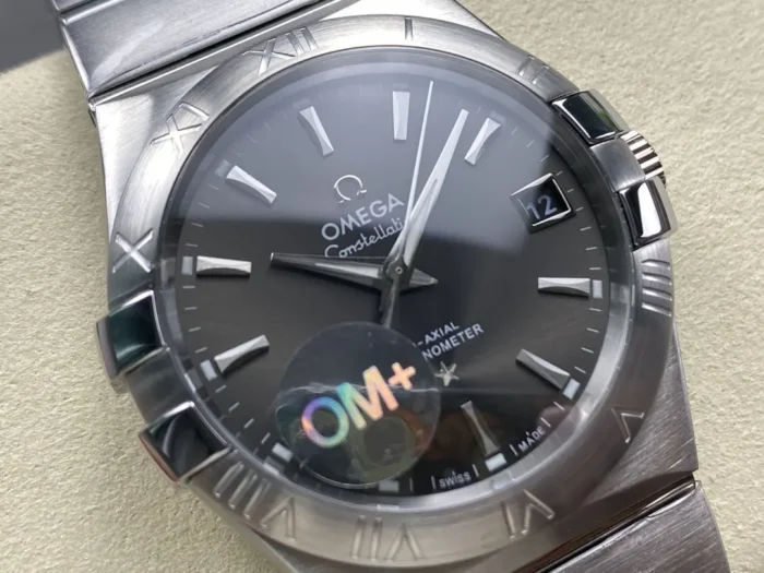 Caseback view showing Co-Axial movement through sapphire crystal