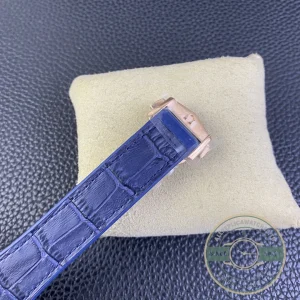 Omega Constellation Blue on wrist in natural lighting