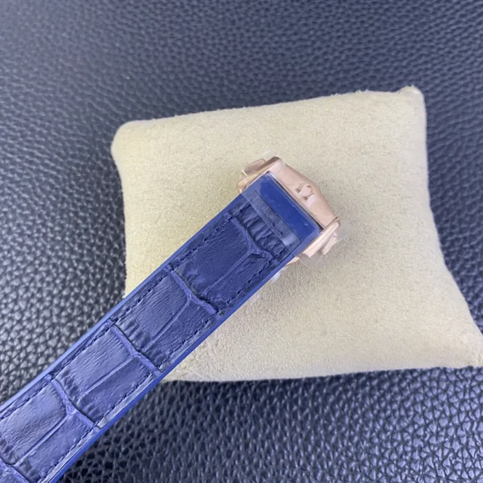 Omega Constellation Blue on wrist in natural lighting