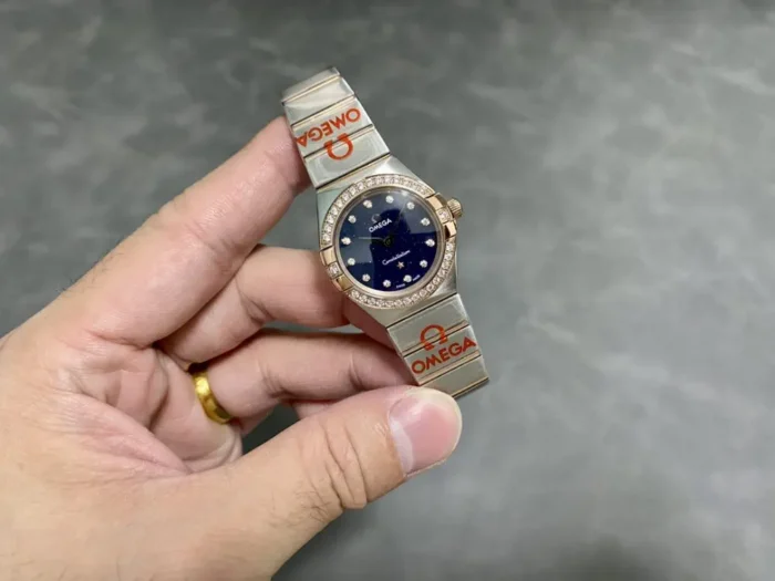Omega Constellation Night Sky on wrist in natural lighting