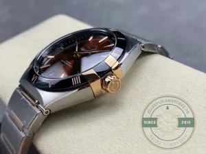 Constellation 41mm case side profile with crown detail