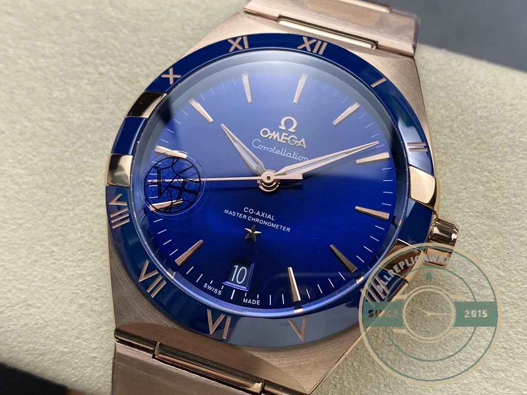 Superclone Omega Constellation Rose, Blue Dial 41mm 131.63.41.21.03.001 - Swiss Movement Replica Watch