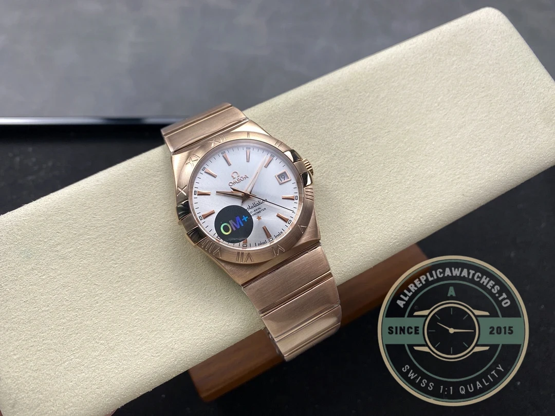 Superclone Omega Constellation Rose Gold, White 38mm 123.50.38.21.02.001 - Swiss Movement Replica Watch
