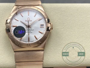 Superclone Omega Constellation Rose Gold, White 38mm 123.50.38.21.02.001 - Swiss-Made Clone Watch