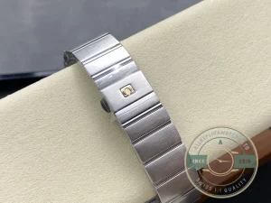 Caseback view showing Co-Axial movement through sapphire crystal