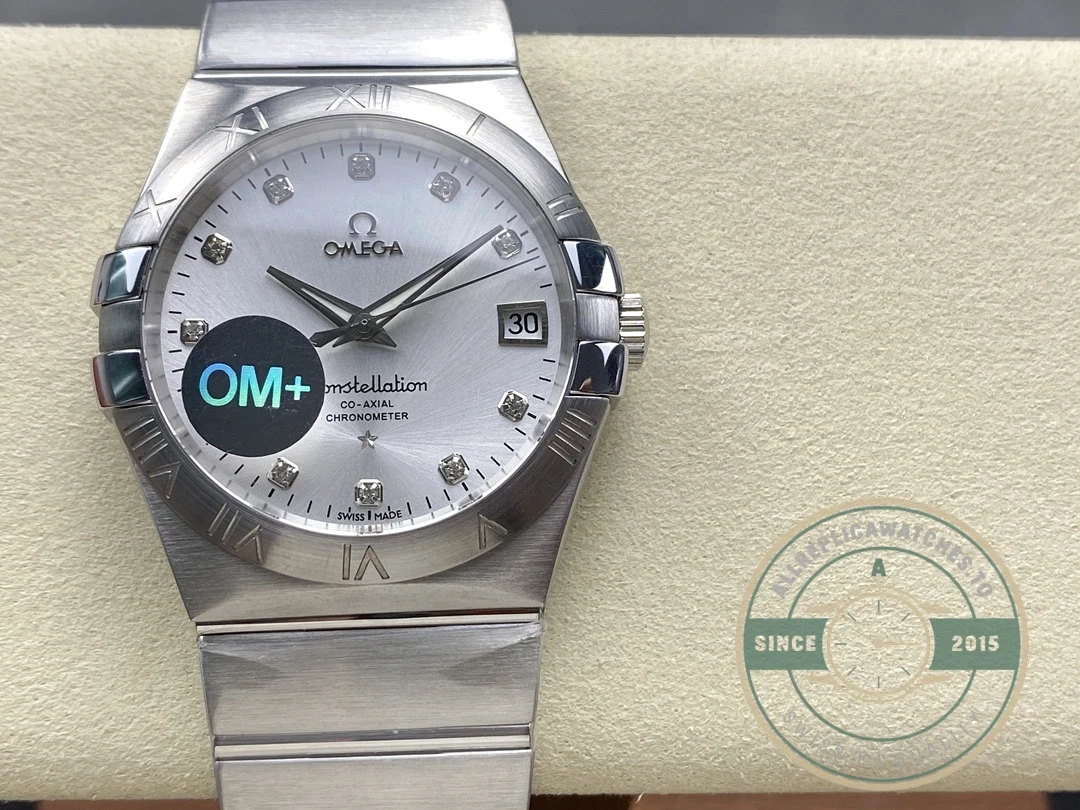 Caseback view showing Co-Axial movement through sapphire crystal