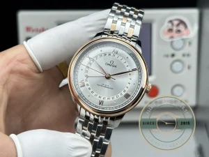 Close-up of steel bezel and dial markers