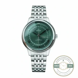 Superclone OMEGA De Ville Prestige 434.10.40.20.10.001 40mm Silver, Green Dial - Top-Tier Swiss Replica Watch