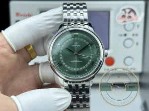 Superclone OMEGA De Ville Prestige 434.10.40.20.10.001 40mm Silver, Green Dial - Swiss Movement Replica Watch