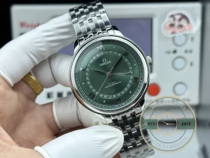 Superclone OMEGA De Ville Prestige 434.10.40.20.10.001 40mm Silver, Green Dial - Swiss Movement Replica Watch