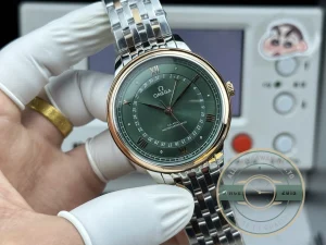 Superclone OMEGA De Ville Prestige 434.15.40.20.10.001 40mm Rose Gold, Green Dial - 1:1 Swiss Replica Watch