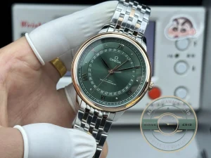 Superclone OMEGA De Ville Prestige 434.15.40.20.10.001 40mm Rose Gold, Green Dial - Budget Luxury Replica Watch