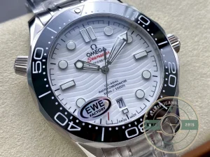 Caseback view showing Co-Axial movement through sapphire crystal