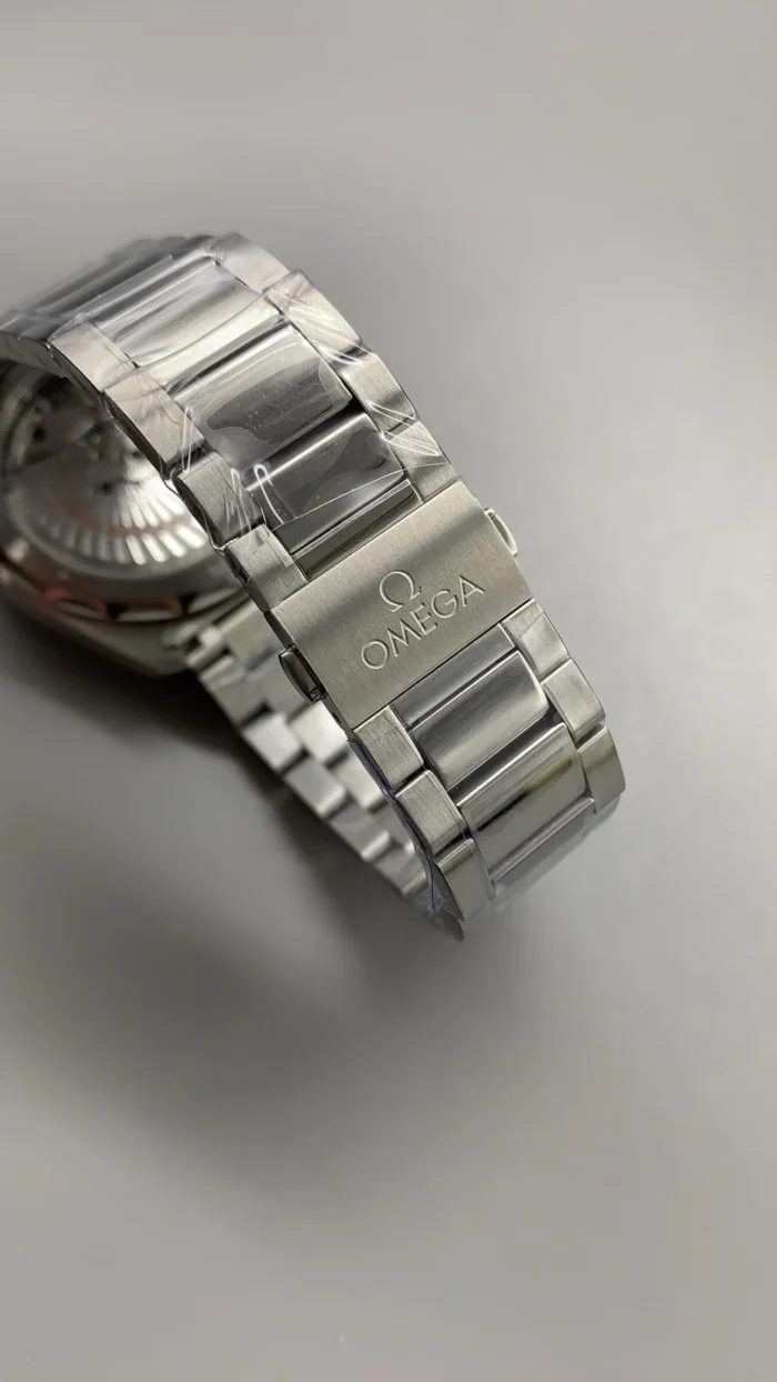 Close-up of steel bezel and dial markers