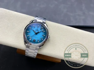 Close-up of steel bezel and dial markers