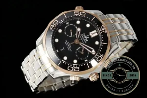 Caseback view showing Co-Axial movement through sapphire crystal