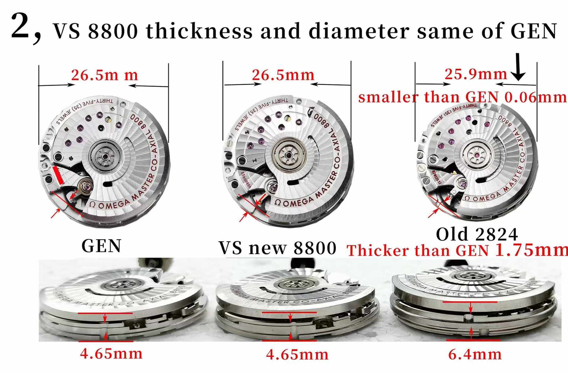 Omega Clone Movement Dd8800 Vsf Caseback Sapphire Crystal Decorated Bridges Rotor